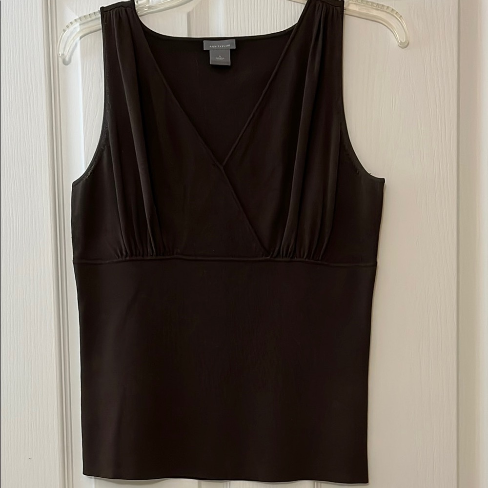 Ann Taylor Elegant Chocolate Brown Sleeveless Top